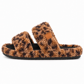 Women’s Fuzzy Double-Strap Slide Slippers