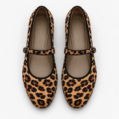 Women’s Soft-Sole Leopard-Print Mary Jane Flats