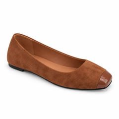Women’s Colorblock Suede Square-Toe Flats