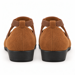 Elastic-Strap Mary Jane Wedges
