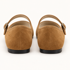 Suede-Look Mary Jane Flats