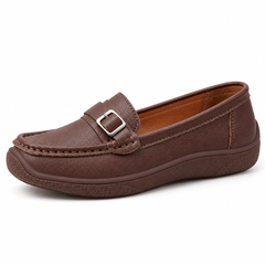 Women’s Soft Leather Silver Buckle Loafers