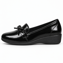 Women’s Patent Bow Wedge Loafers