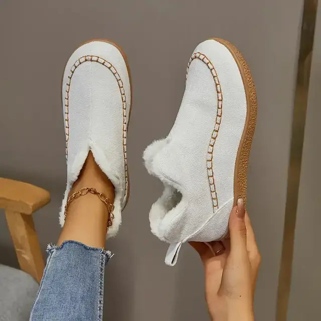 Women's Cozy Fleece-Lined Slip-On Ankle Boots