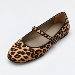 Women’s Soft-Sole Leopard-Print Mary Jane Flats
