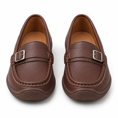 Women’s Soft Leather Silver Buckle Loafers