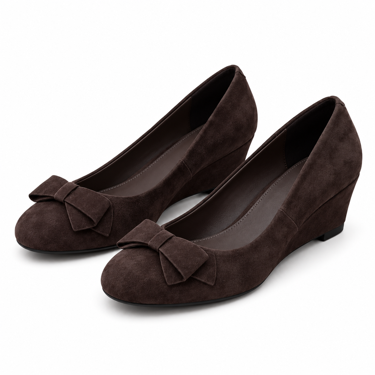Women’s Retro Sheepskin Suede Wedge Shoes.