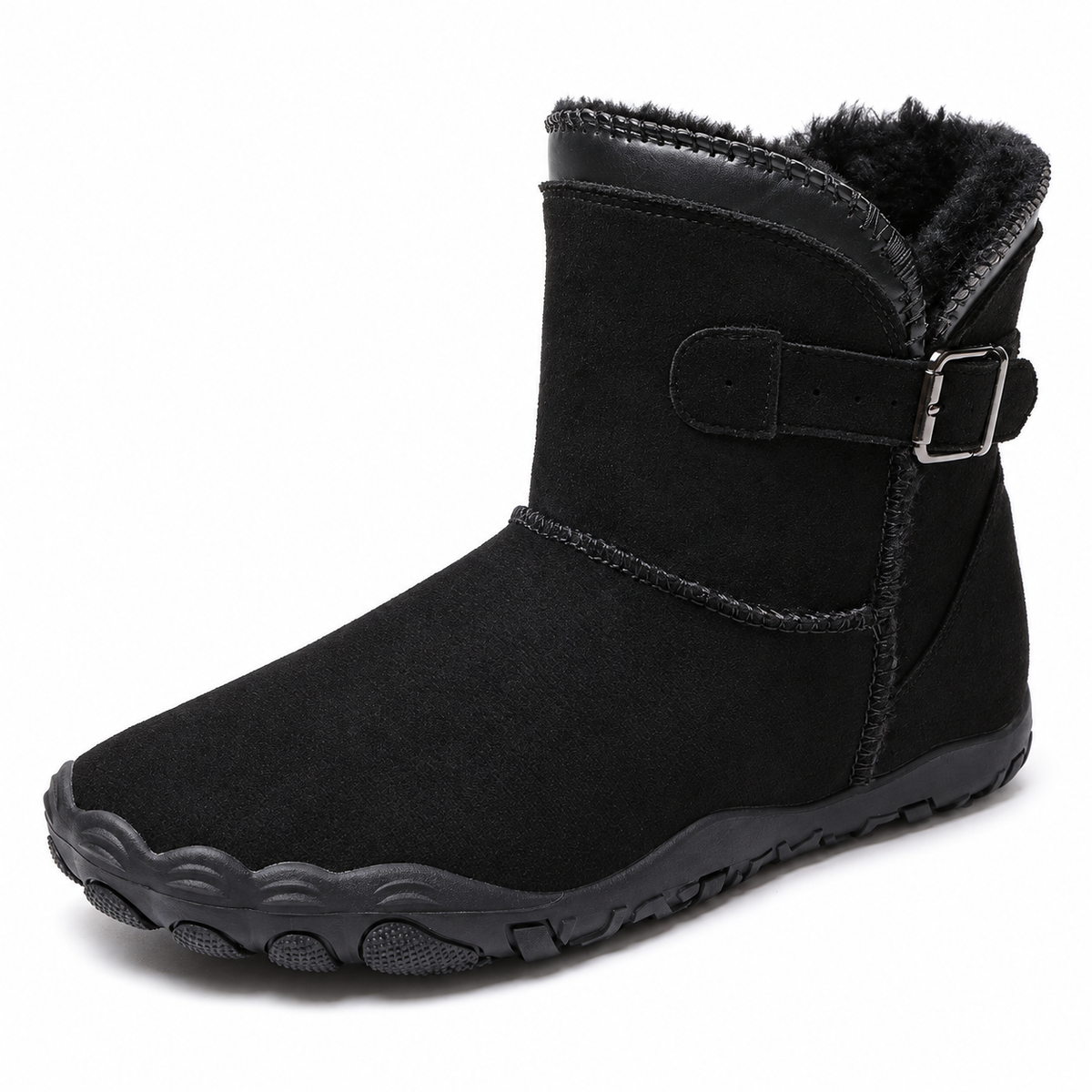 Women’s Fleece-Lined Buckle Ankle Boots