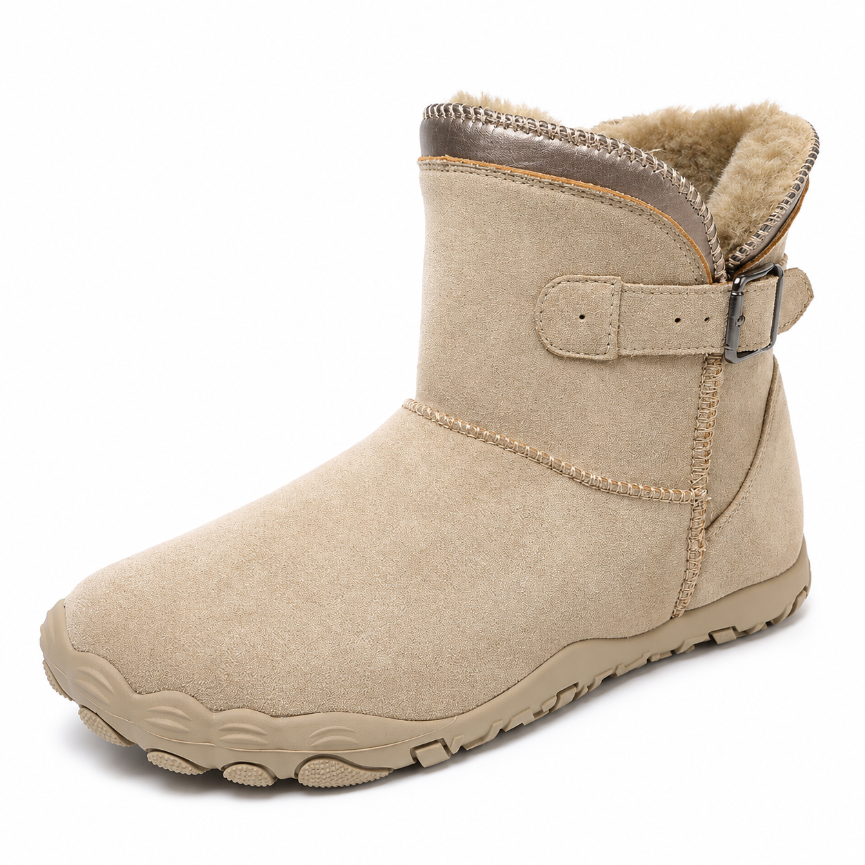 Women’s Fleece-Lined Buckle Ankle Boots