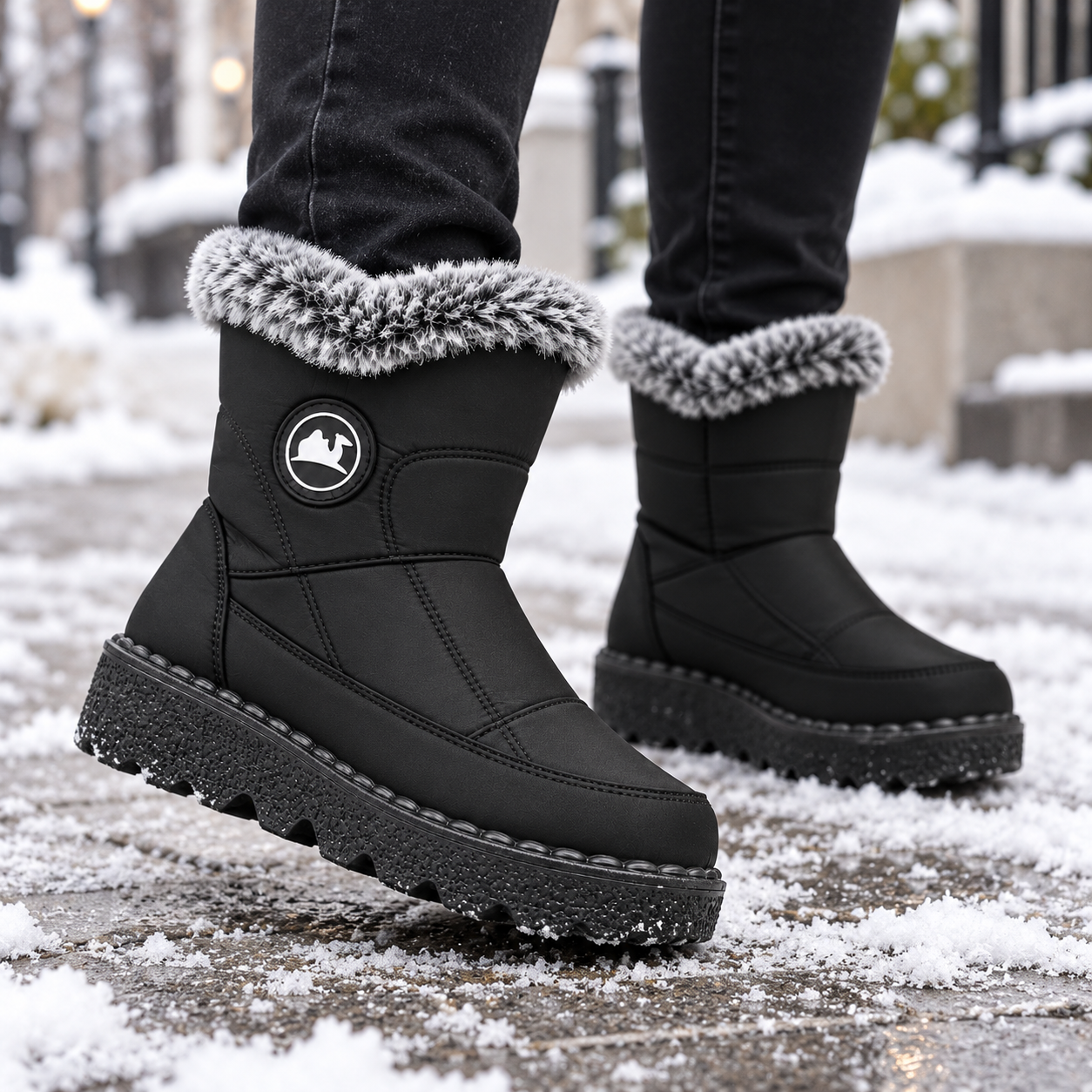 Women’s Fleece-Lined Zipper Winter Boots