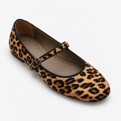 Women’s Soft-Sole Leopard-Print Mary Jane Flats