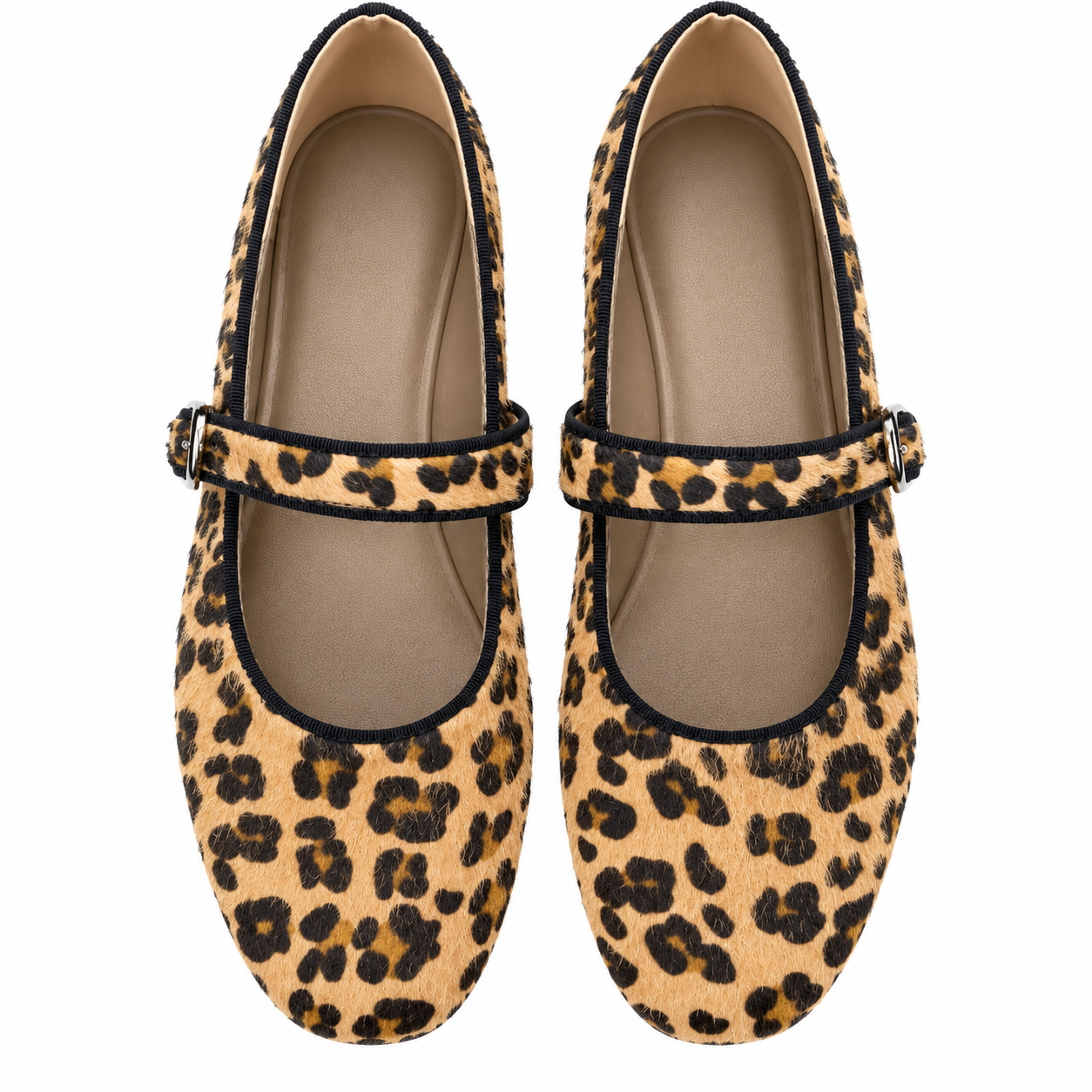 Women’s Soft-Sole Leopard-Print Mary Jane Flats