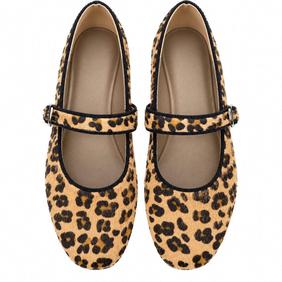 Women’s Soft-Sole Leopard-Print Mary Jane Flats