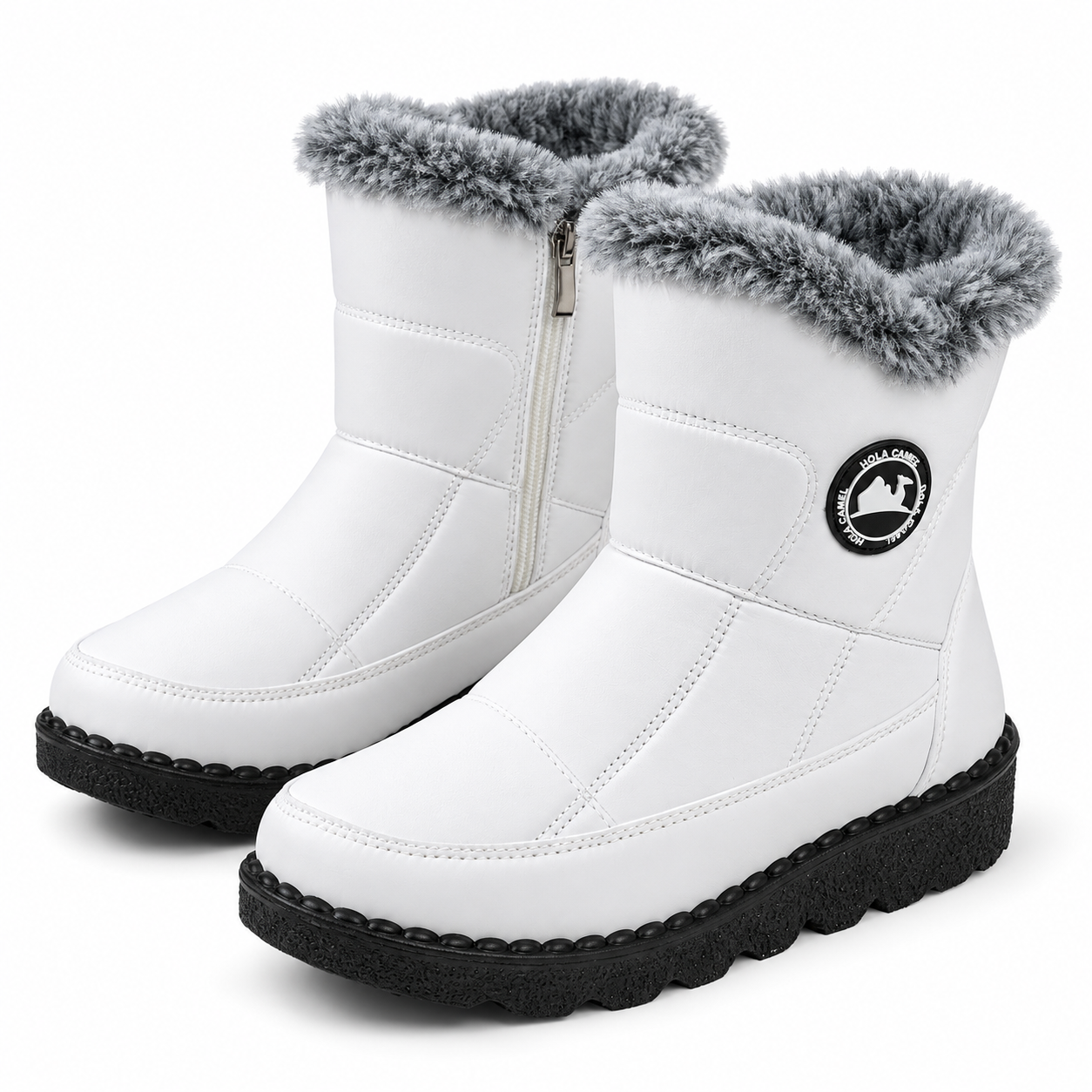 Women’s Fleece-Lined Zipper Winter Boots