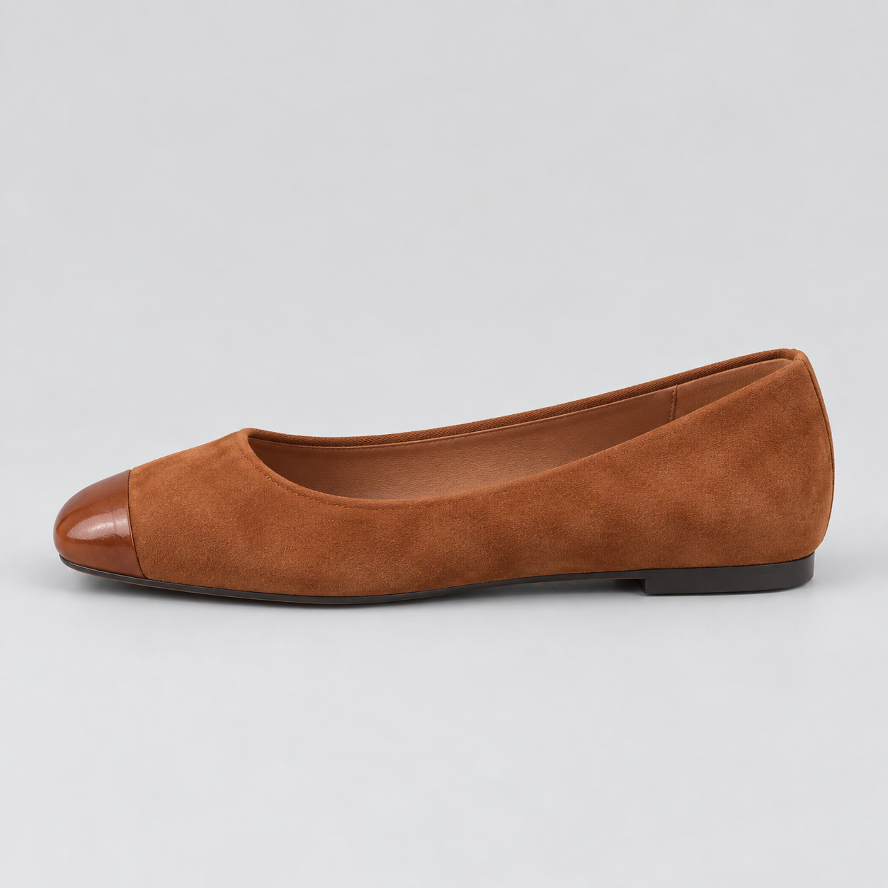Women’s Colorblock Suede Square-Toe Flats