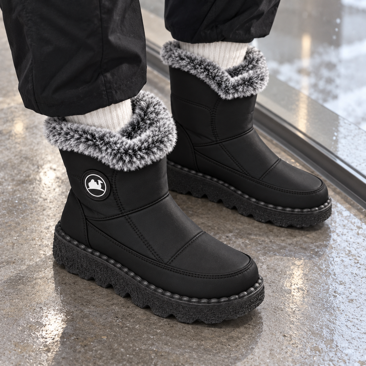 Women’s Fleece-Lined Zipper Winter Boots