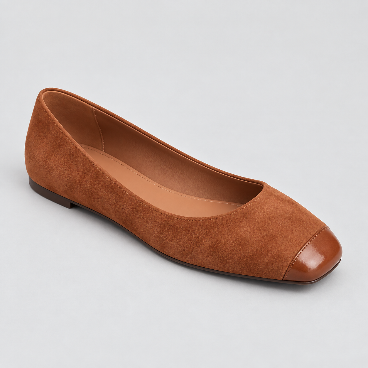 Women’s Colorblock Suede Square-Toe Flats