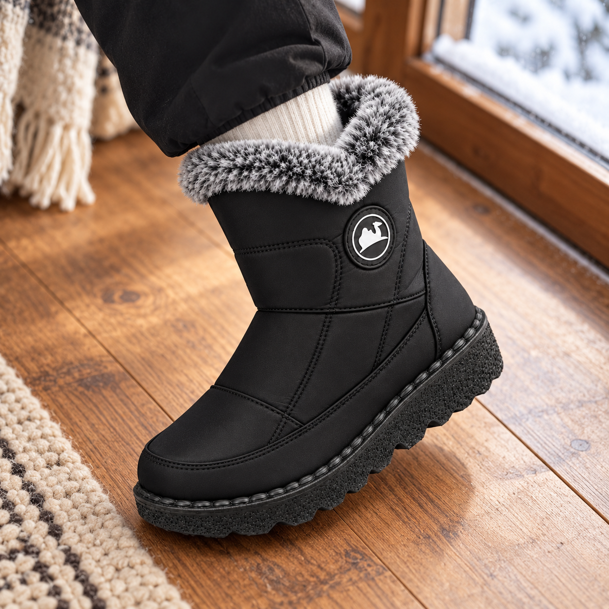 Women’s Fleece-Lined Zipper Winter Boots
