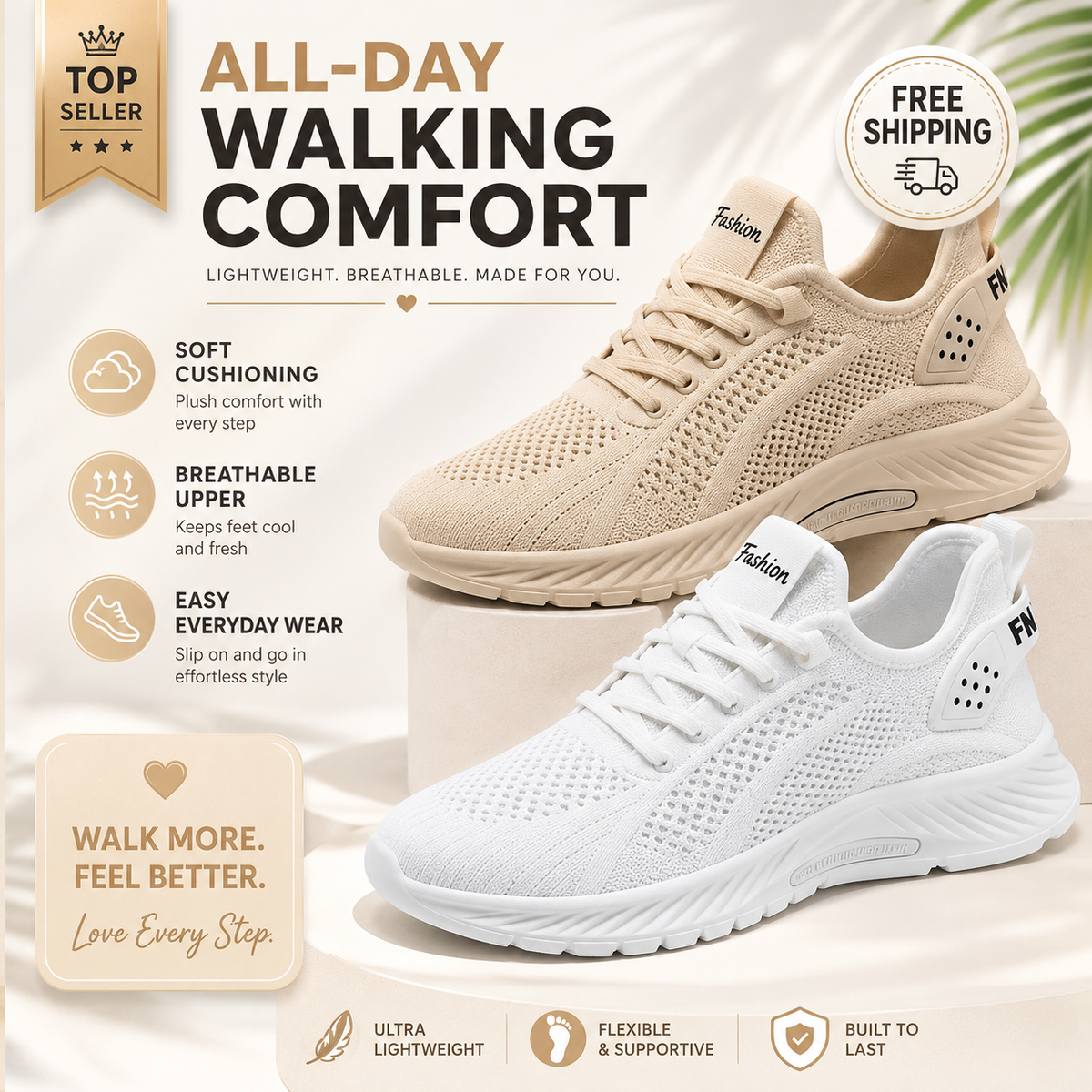 Women’s Orthopedic Support Sneakers – Walk Comfortably All Day