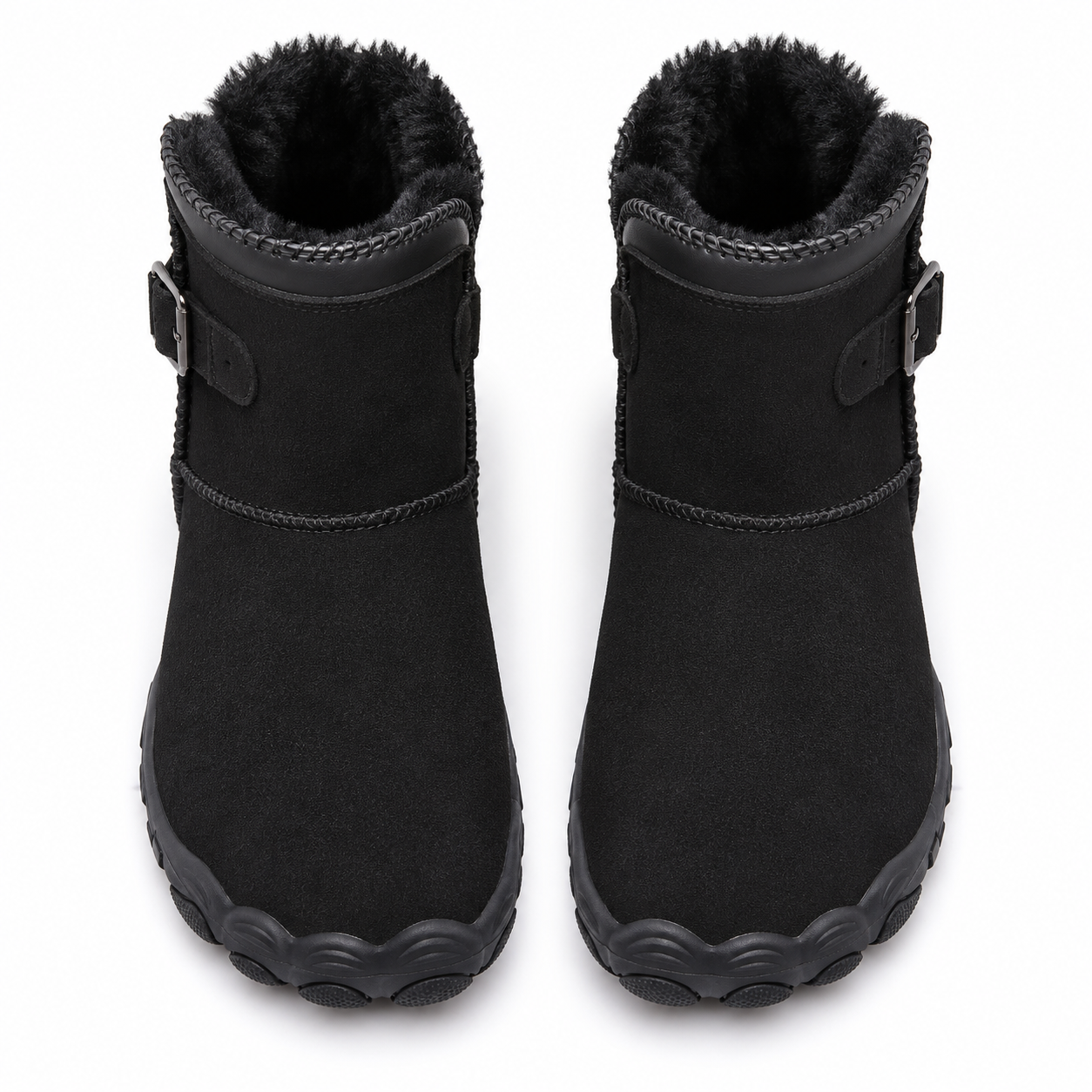 Women’s Fleece-Lined Buckle Ankle Boots