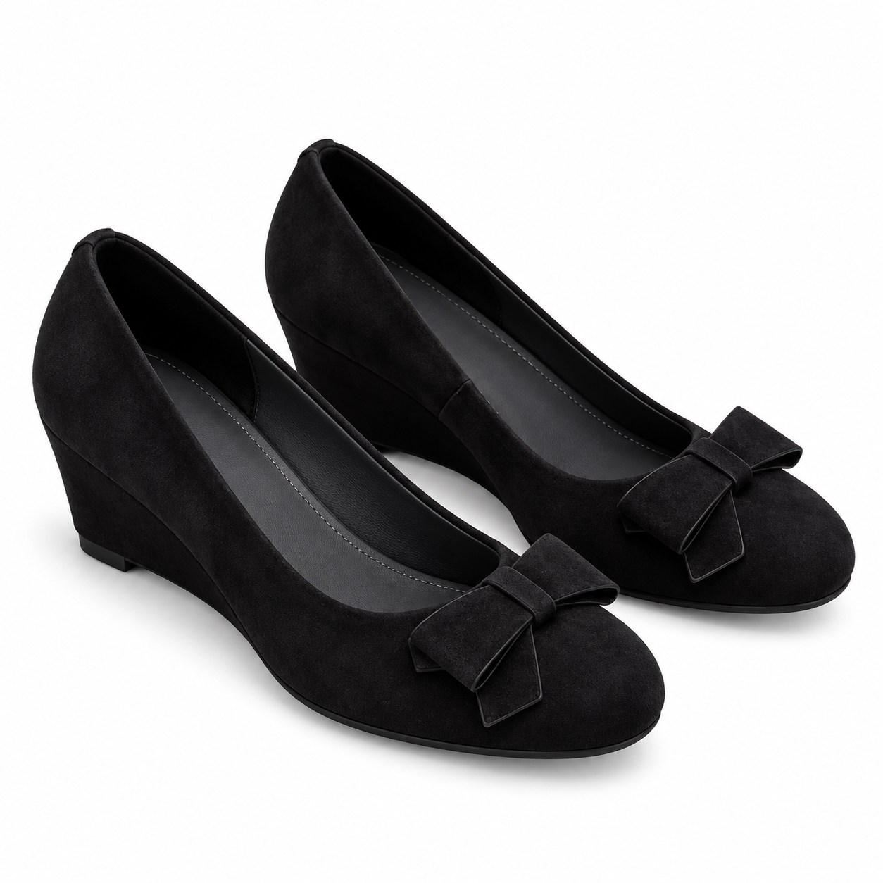Women’s Retro Sheepskin Suede Wedge Shoes.
