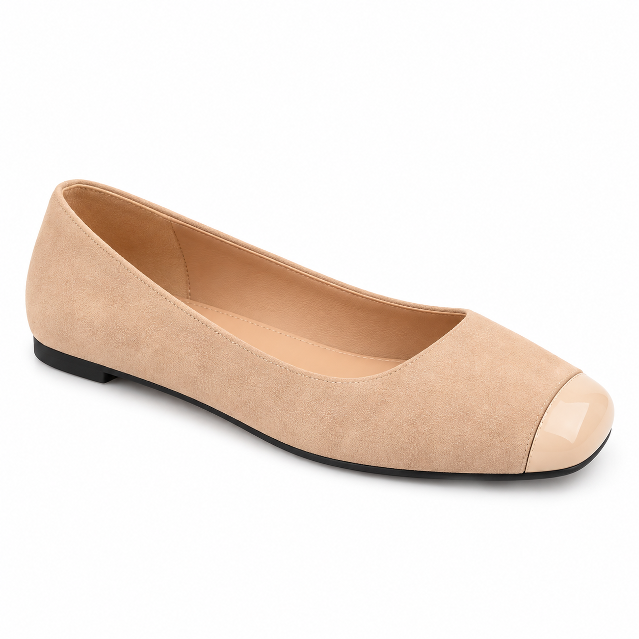 Women’s Colorblock Suede Square-Toe Flats