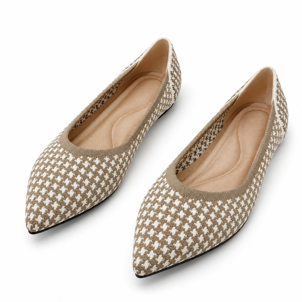 Women’s Houndstooth Knit Ballet Flats