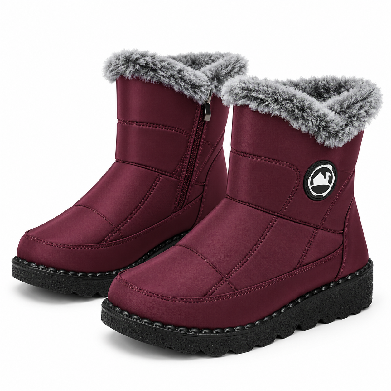 Women’s Fleece-Lined Zipper Winter Boots
