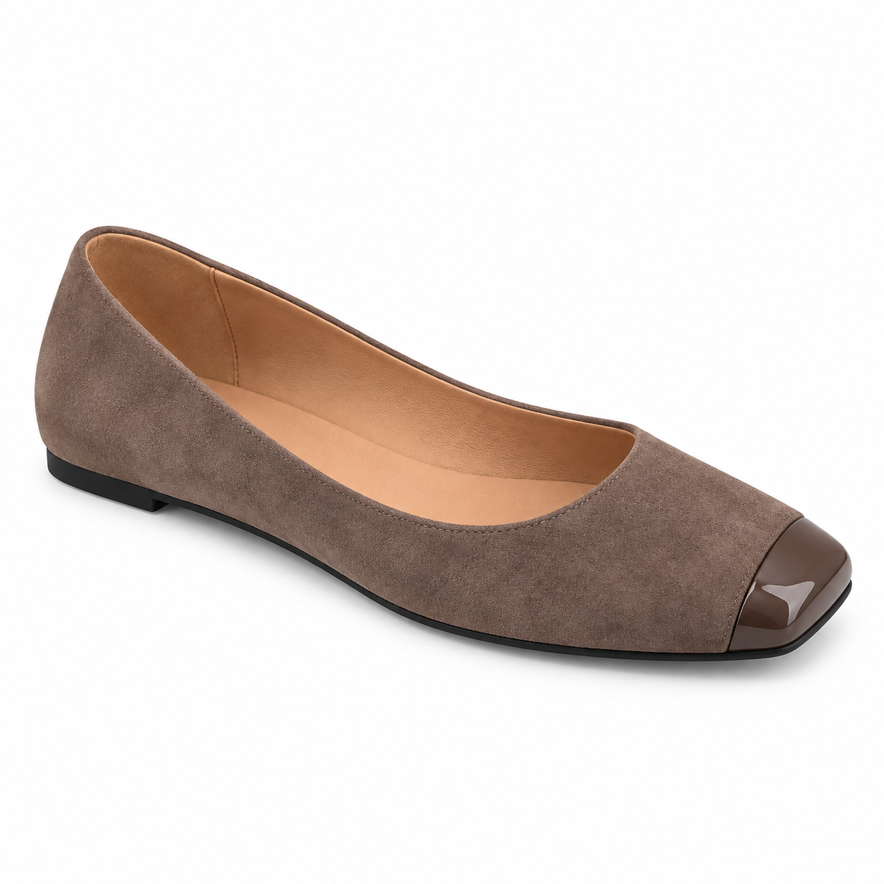 Women’s Colorblock Suede Square-Toe Flats