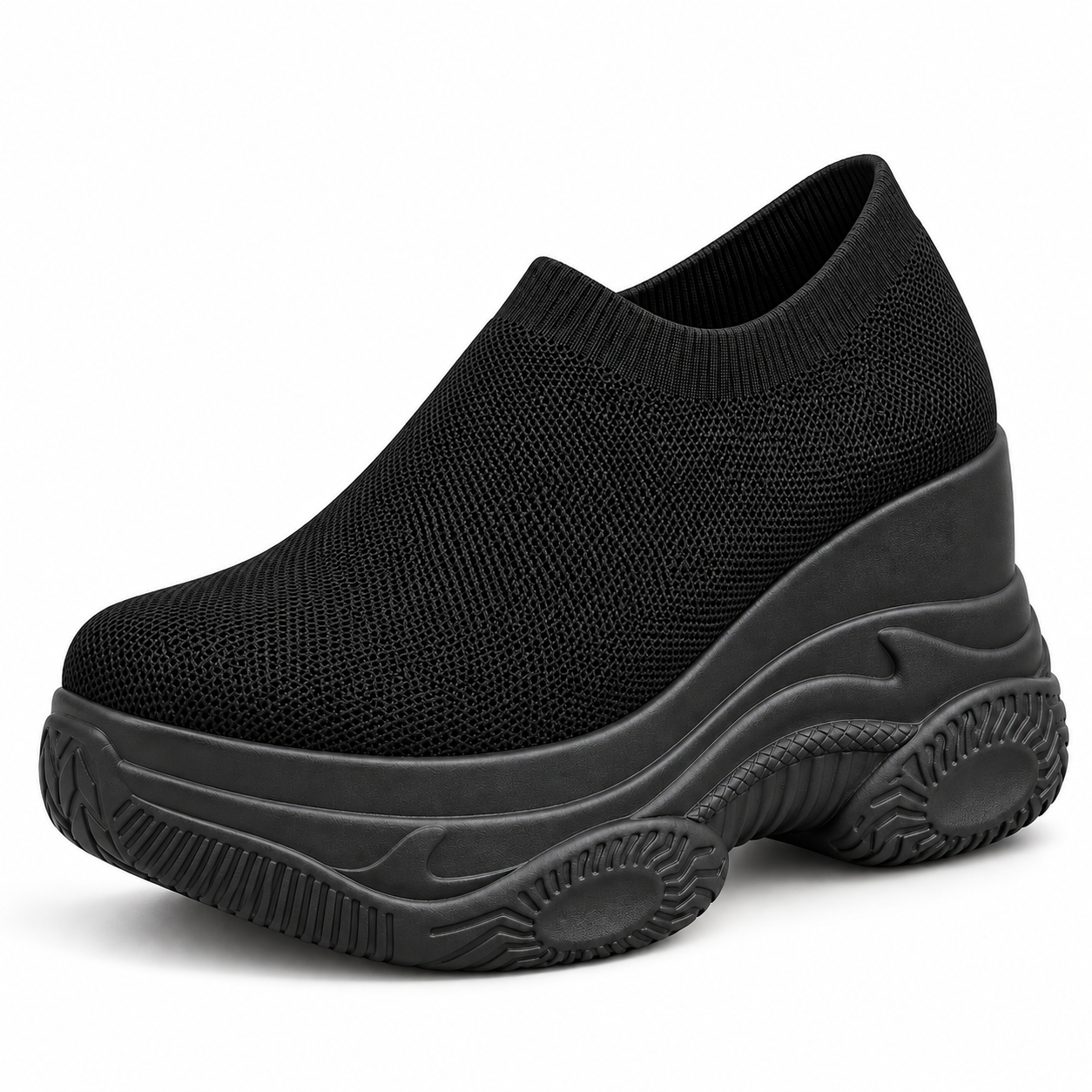Knit Platform Slip-On Sneakers
