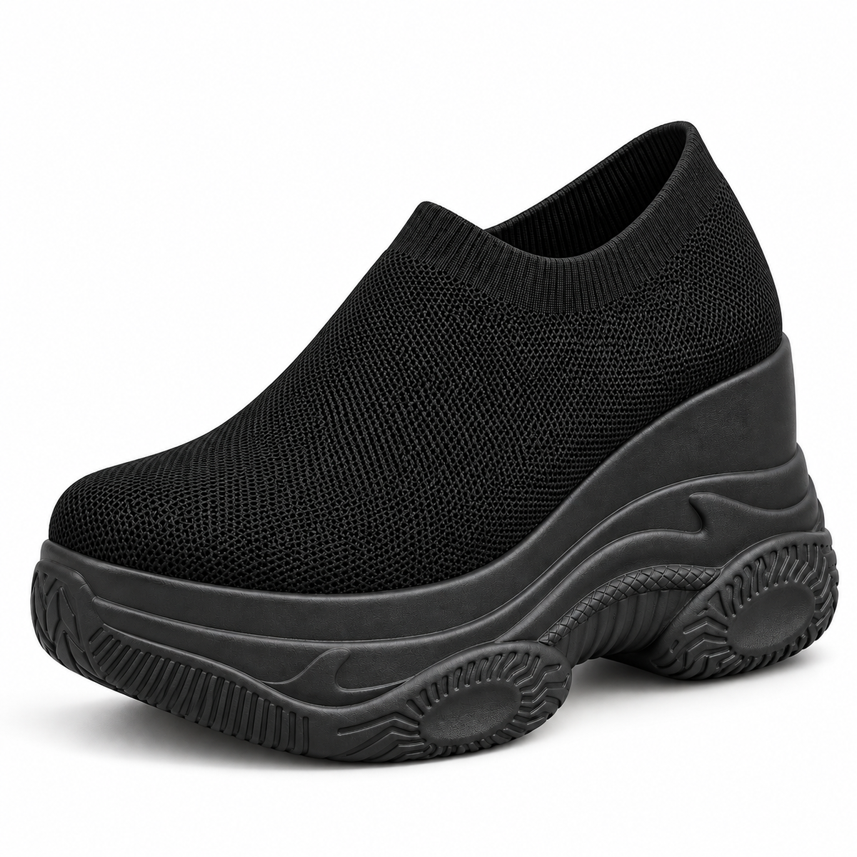 Knit Platform Slip-On Sneakers