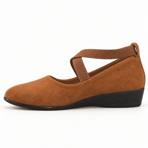 🔥Hot Sale🔥Elegant Solid Color Elastic Strap Low Wedge Shoes