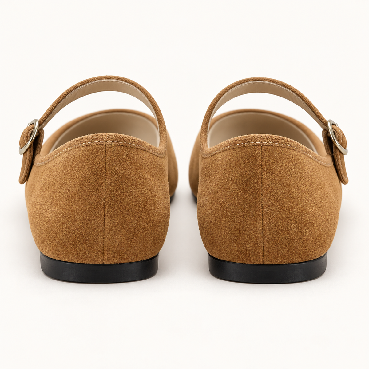Comfortable PU Suede-Look Ballet Flats with Strap