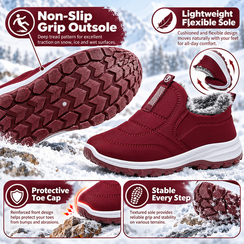 🔥55% OFF TODAY🔥 2026 New Arrival – Women’s Warm Fur-Lined Snow Boots | Lightweight Waterproof Slip-On Ankle Boots for Fall & Winter