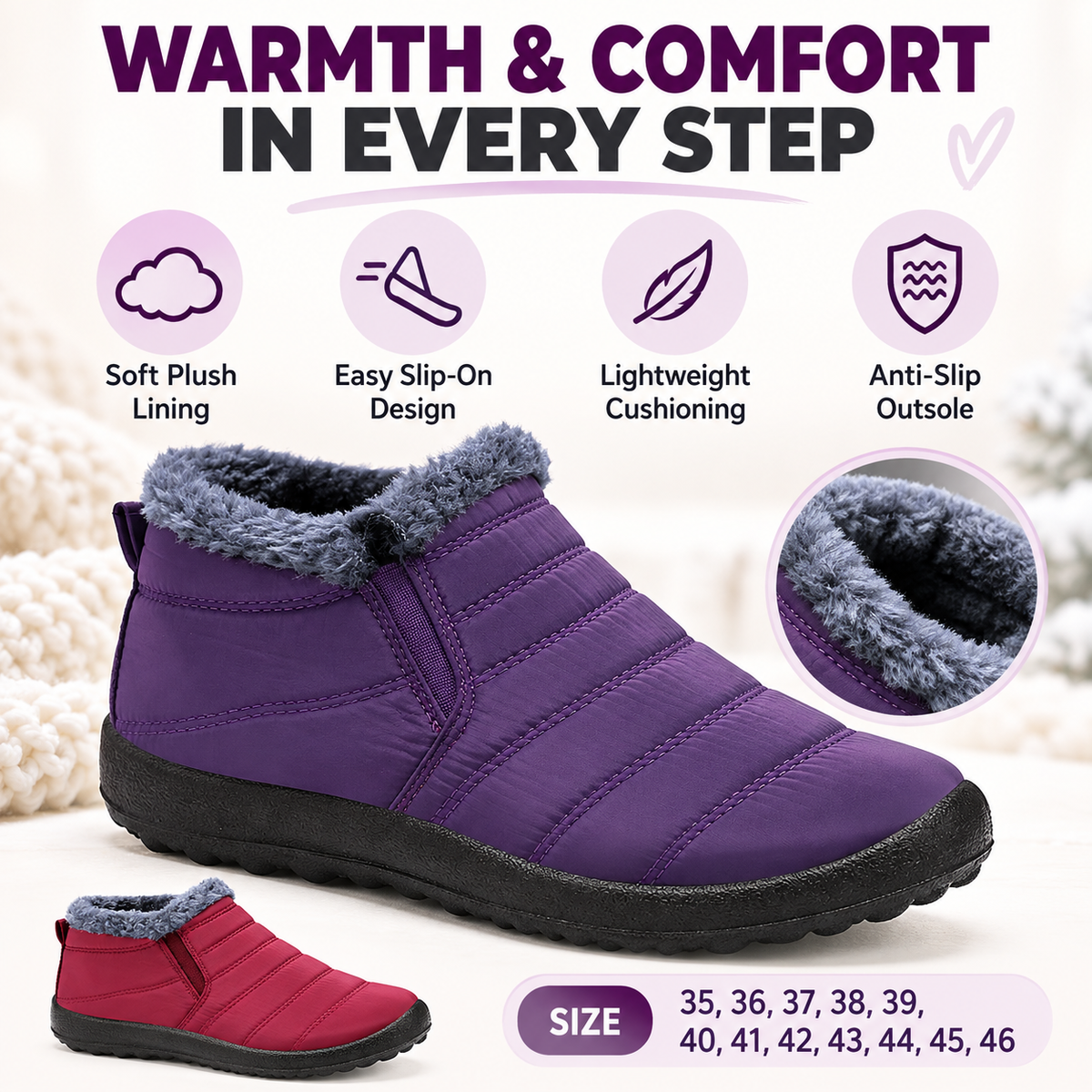 🔥Last Day Sale 55%🔥 2026 Lightweight Snow Boots – Cozy Fleece-Lined Everyday Footwear