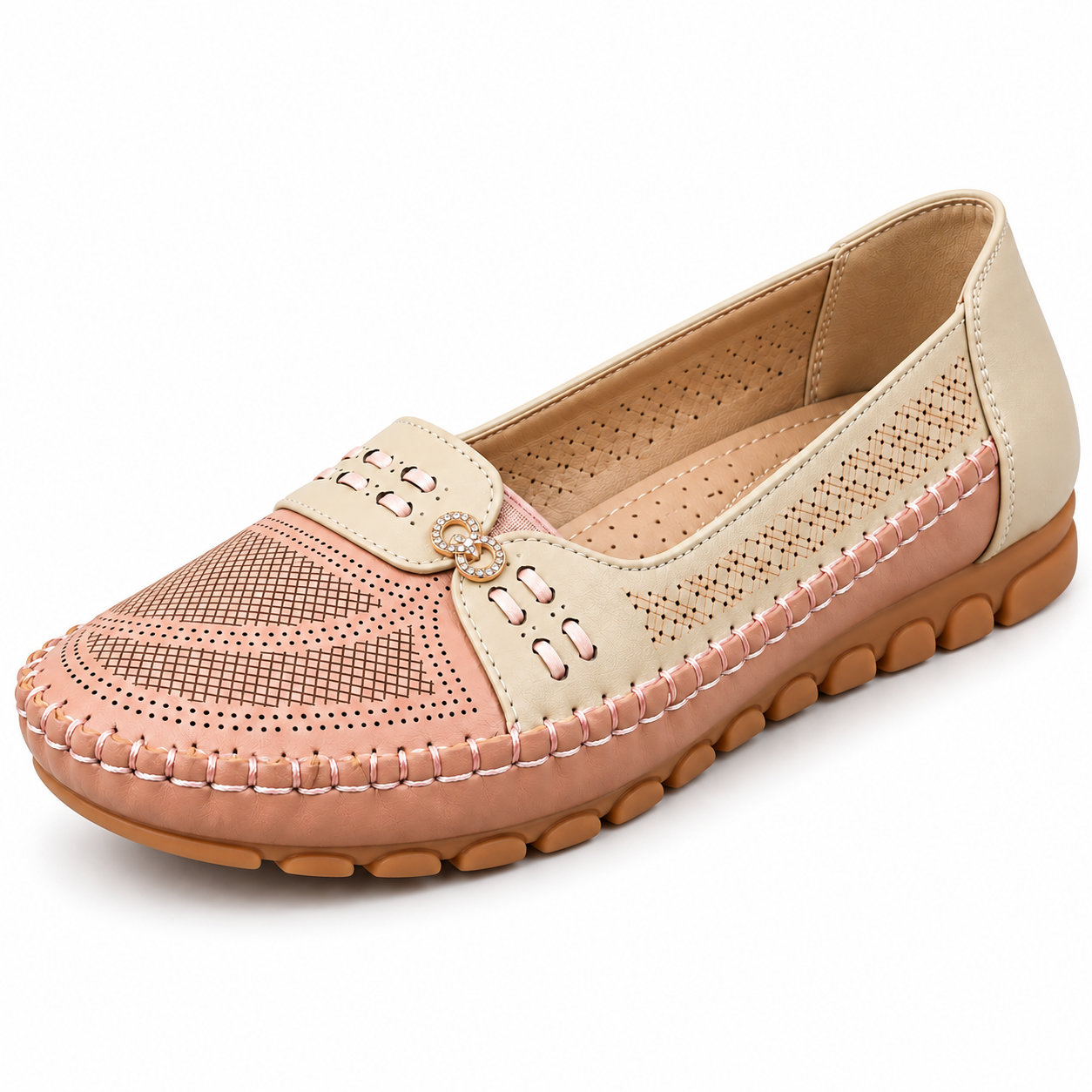 Chain-Detail Slip-On Flats