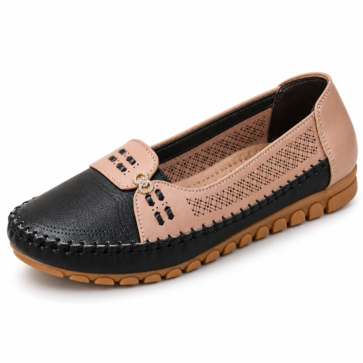 Chain-Detail Slip-On Flats