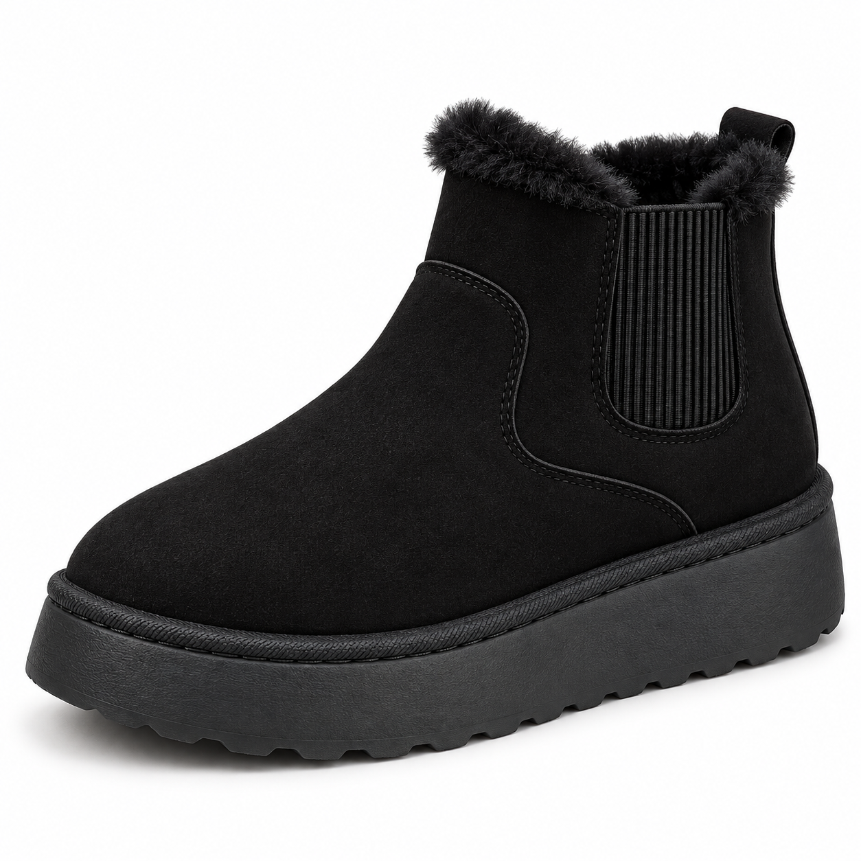 Fur-Lined Platform Snow Boots