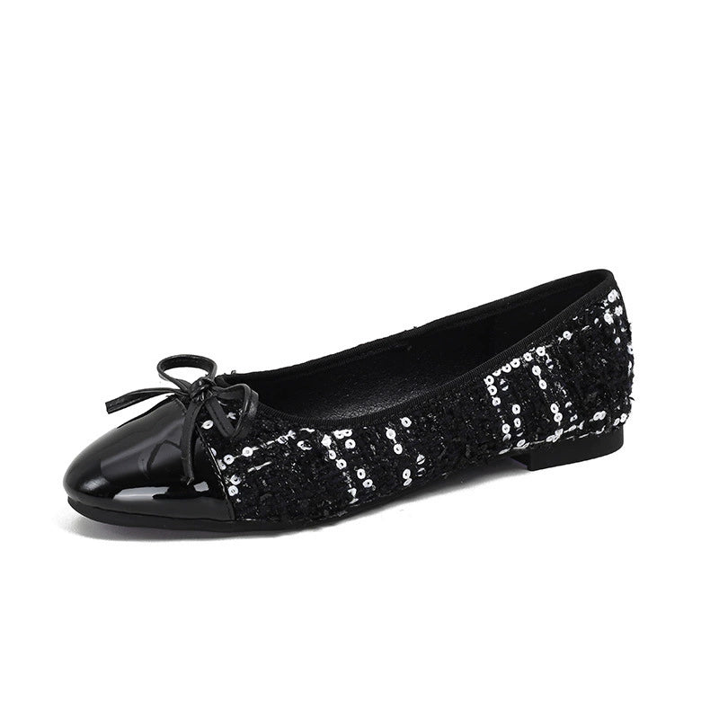 Women’s Tweed Bow Flat Shoes