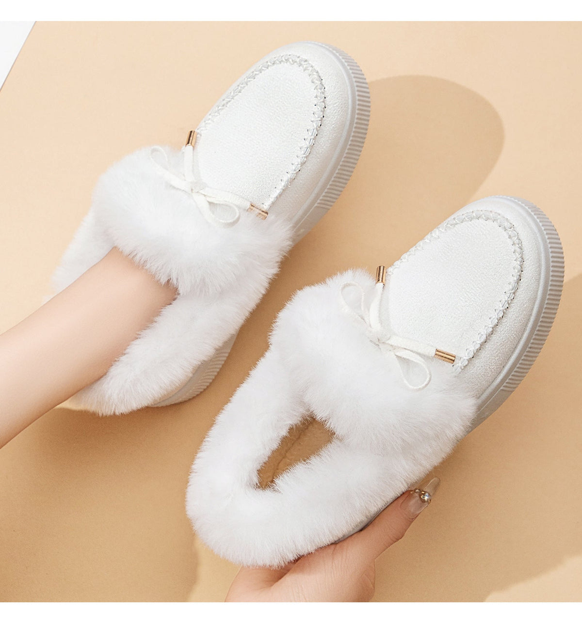 🔥55% OFF TODAY🔥2026 Women's Cozy Winter Ankle Boots – Warm Furry Bow Style