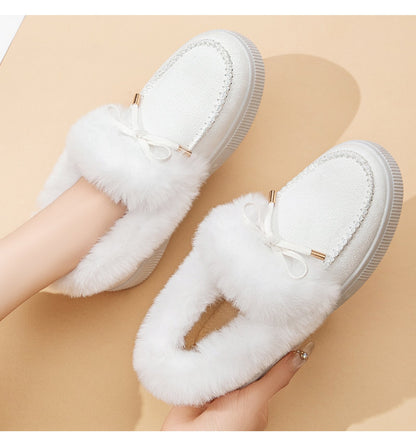 🔥55% OFF TODAY🔥2026 Women's Cozy Winter Ankle Boots – Warm Furry Bow Style