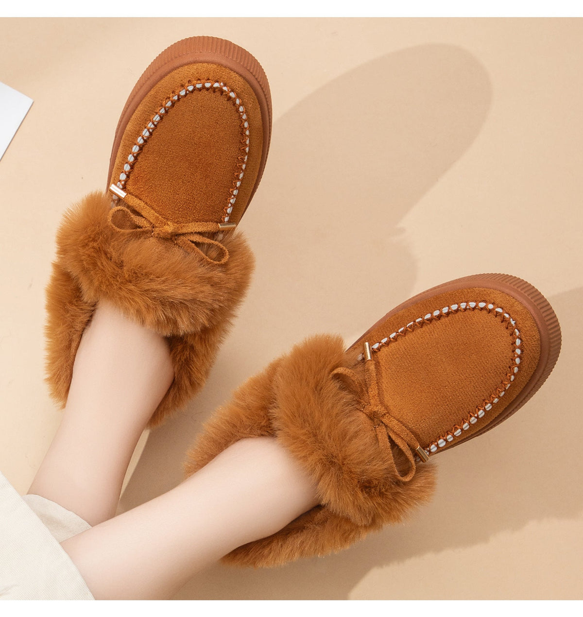 🔥55% OFF TODAY🔥2026 Women's Cozy Winter Ankle Boots – Warm Furry Bow Style