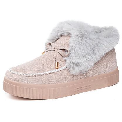 🔥55% OFF TODAY🔥2026 Women's Cozy Winter Ankle Boots – Warm Furry Bow Style