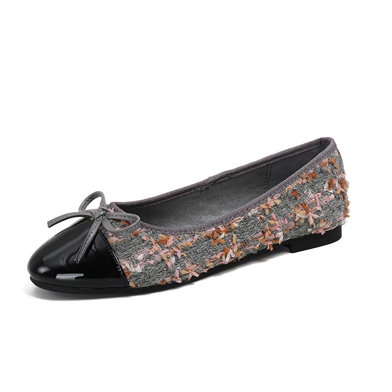 Women’s Tweed Bow Flat Shoes