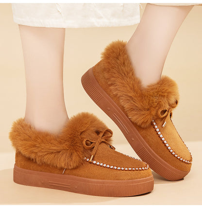 🔥55% OFF TODAY🔥2026 Women's Cozy Winter Ankle Boots – Warm Furry Bow Style