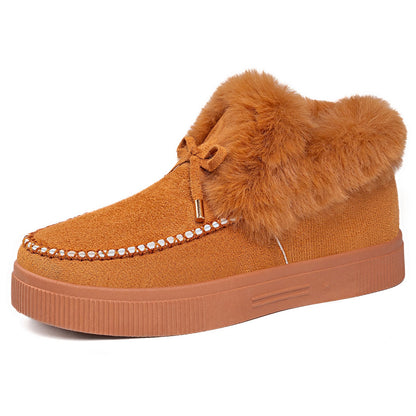🔥55% OFF TODAY🔥2026 Women's Cozy Winter Ankle Boots – Warm Furry Bow Style