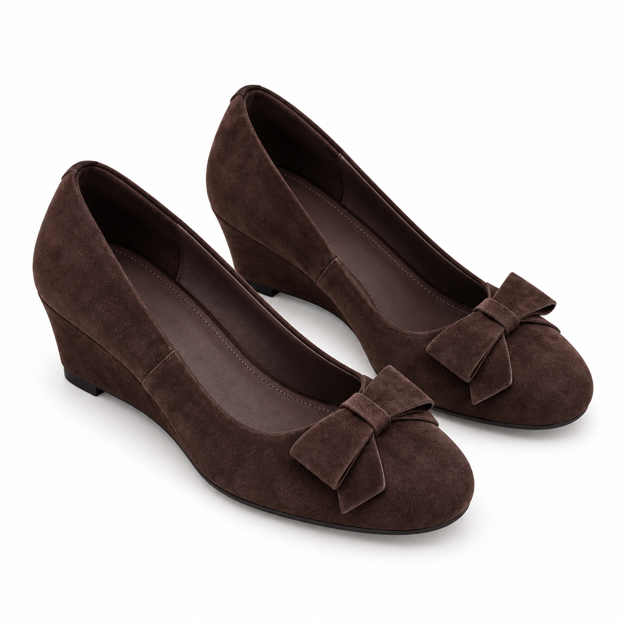 Women’s Retro Sheepskin Suede Wedge Shoes.