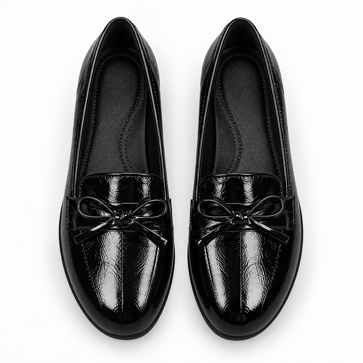 Women’s Patent Bow Wedge Loafers