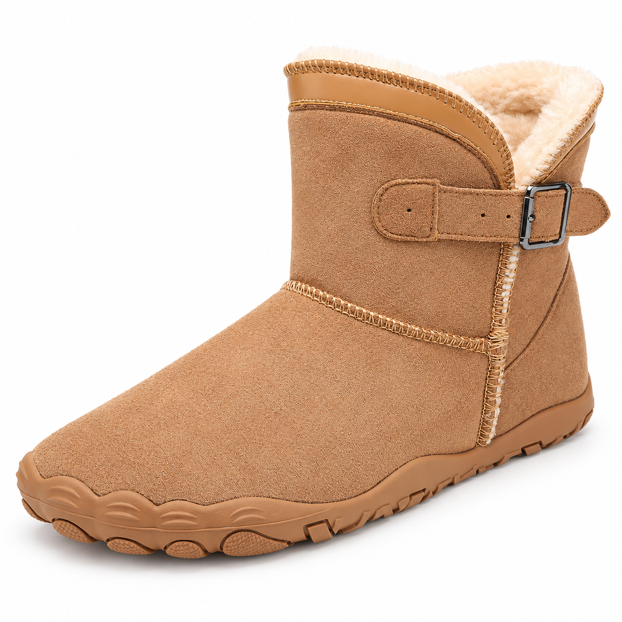 Women’s Fleece-Lined Buckle Ankle Boots