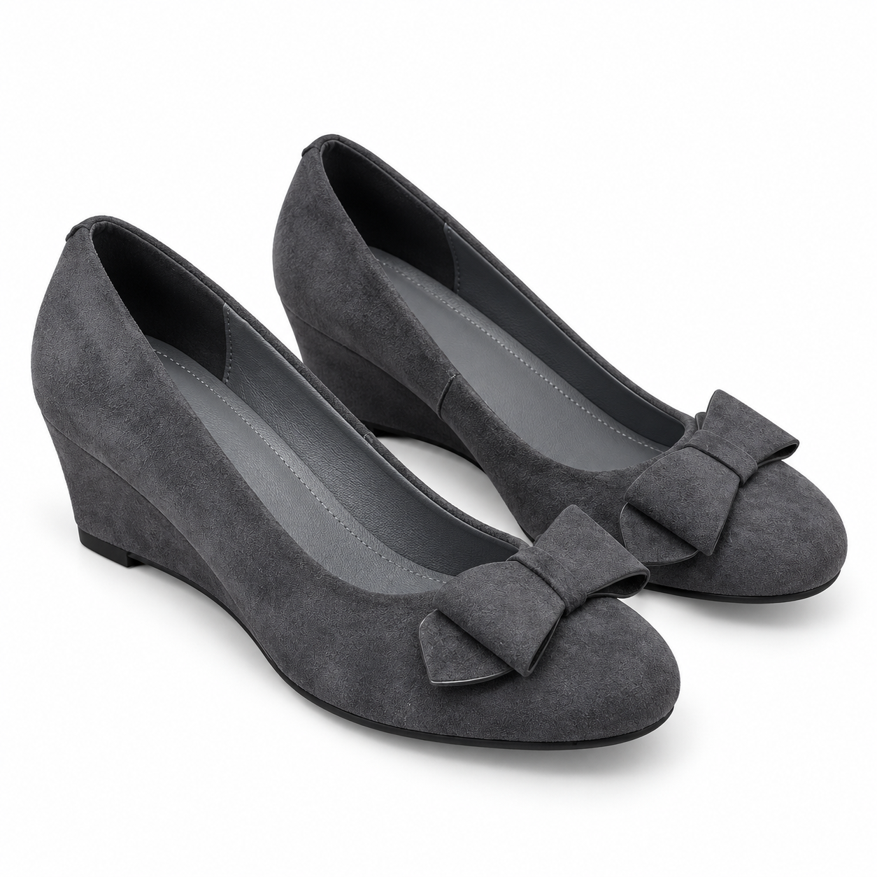 Women’s Retro Sheepskin Suede Wedge Shoes.